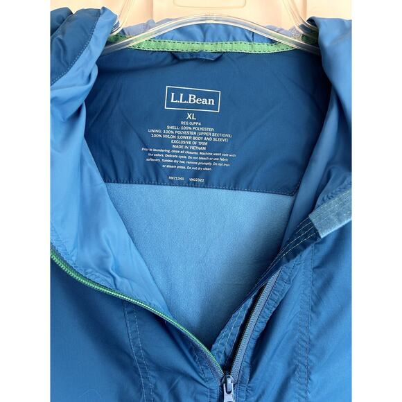Hooded Men’s XL LL Bean Blue Pullover Windbreaker She’ll Jacket - Picture 2 of 5